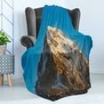 thumbnail image 4 of Mountain Soft Flannel Fleece Throw Blanket, Panoramic Himalayas in Nepal Freezing Cold Terrain Tibetian Nature Adventure, Cozy Plush for Indoor and Outdoor Use, 50" x 60", Blue Brown, by Ambesonne, 4 of 5