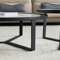thumbnail image 6 of Aukfa Nesting Coffee Table,Metal Frame with Round Glass Top,Set of 2 End Tables, 6 of 8