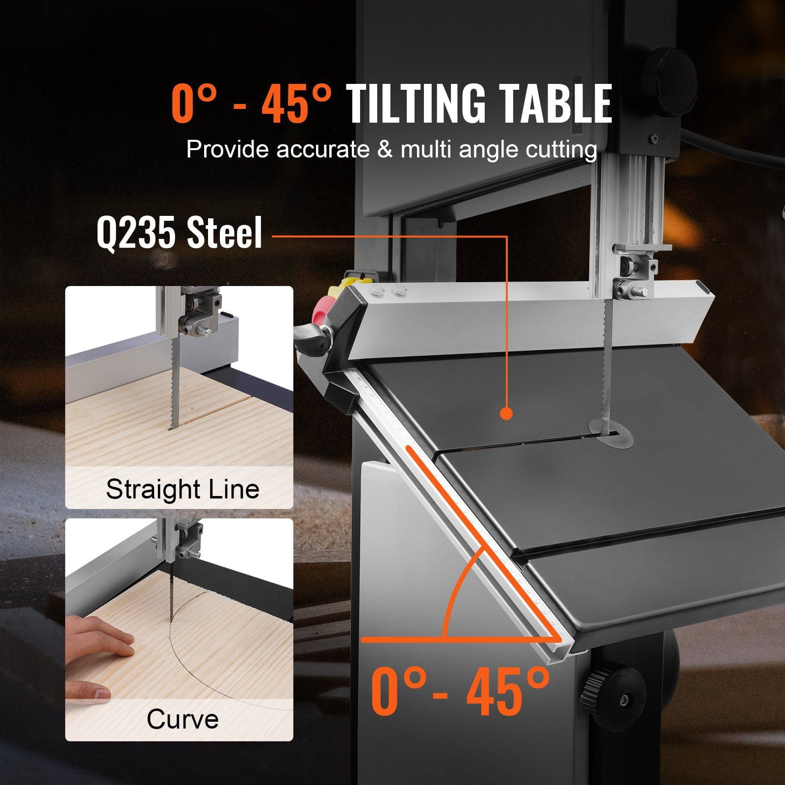 2-Speed Band Saw with Metal Stand, 10-Inch Blade, 0.5HP Motor, Optimized Workbench & Miter Gauge - Perfect for Wood & Plastic Projects