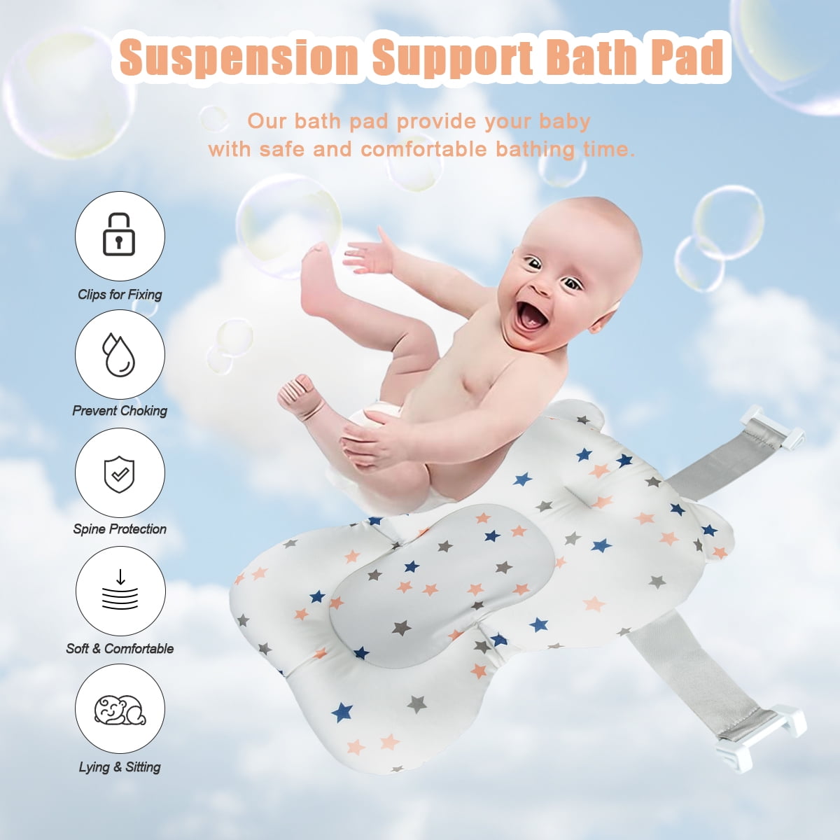 ANJORALA Foldable Baby Bath Tub with Toys, Portable Newborn Infant Bathtub, Pink+Floating Mat