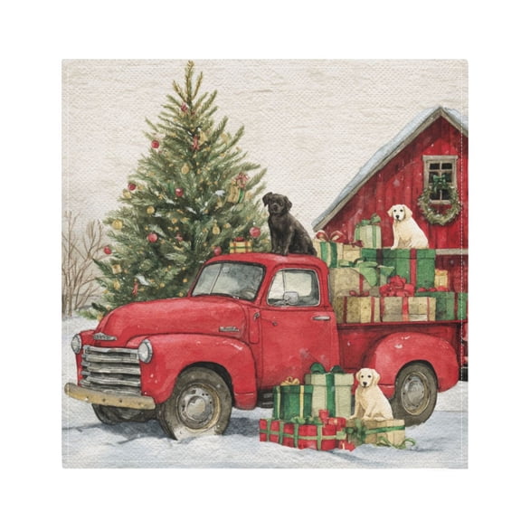 1 Pack 20'' x20" Satin Table Napkins Dinner Napkins for wedding Party Decoration events Christmas Decorations and Dogs