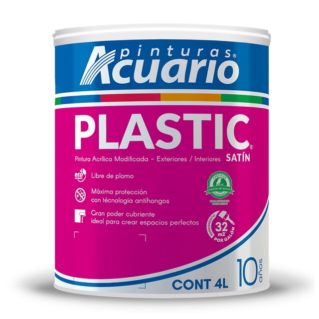 Pintura Blanca Pinturas Acuario Plastic 4 Litros Pinturas Acuario Plastic 4 Litros