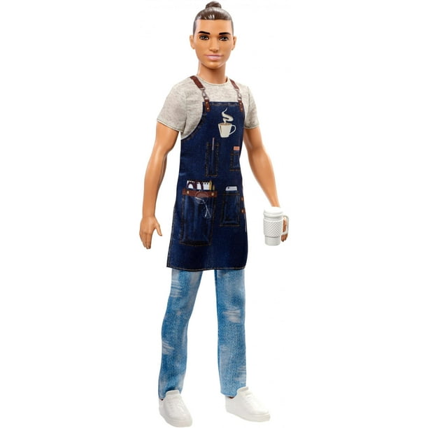 Ontcijferen moordenaar Turbulentie Barbie Ken Careers Barista Doll with Coffee-Themed Accessories - Walmart.com