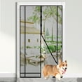thumbnail image 5 of Sanmadrola Magnetic Screen Door Instant Mesh Curtain Self Sealing Magnets Curtain Works With Pets, Sliding Door, Front Doors Tailorable Curtain 39x86, Black, 5 of 8