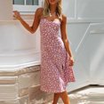 thumbnail image 6 of IROINNID Sundress For Women Strapless Sleeveless Casual Flower Slim Beach Halter s Dress Suspender Off-The-Shoulder Print Dress, 6 of 9