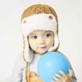 thumbnail image 4 of Boys Girls Hat Solid Color Plush Lining Autumn Winter Ropes Twist Pattern Ear Flap Cap for Daily Wear, 4 of 10