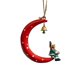 thumbnail image 2 of Christmas Tree Ornament Crescent Hanging Decoration With Santa Or Deer Cute Holiday Decor For Xmas Tree 3 Unique Styles Available, 2 of 6