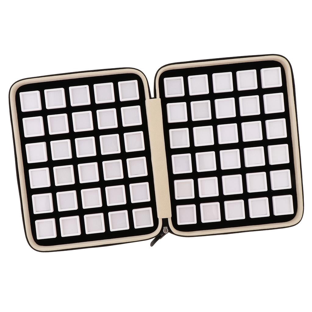 Boîte De Rangement à Bijoux Plateau Velours Pour Pierres Précieuses Ou Diamants - 22x17x2 Cm