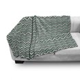 thumbnail image 3 of Turquoise Soft Flannel Fleece Blanket, Wavy Lines with Abstract Chevron Pattern Herringbone Stripes Retro Zigzag Image, Cozy Plush for Indoor and Outdoor Use, 50" x 70", Multicolor, by Ambesonne, 3 of 6