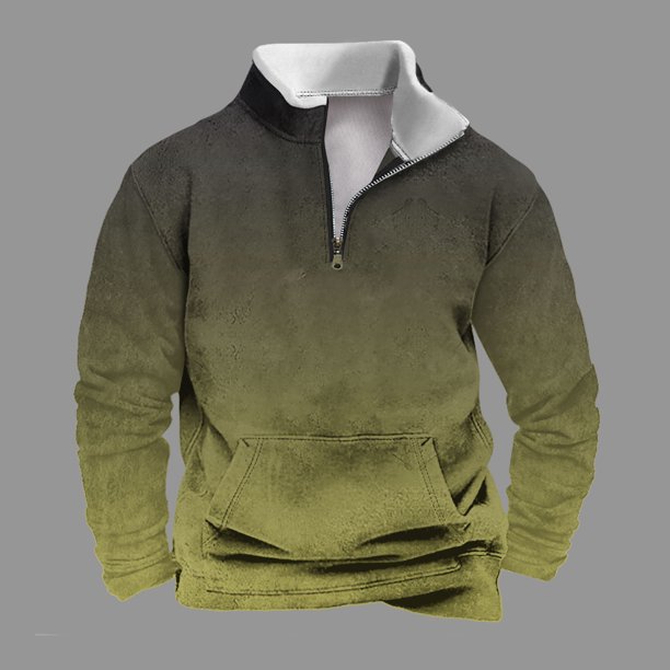 Sudadera sin capucha para hombre, informal, a la moda, con cuello alto, estampado de calaveras, cremallera, jersey de manga larga, blusa de poliéster para hombre