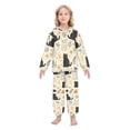 thumbnail image 2 of Fluffy Pajamas Set Fuzzy Winter Warm Pj Sets Pullover Tops and Long Pants White Cat and Black Cat X-Small, 2 of 8