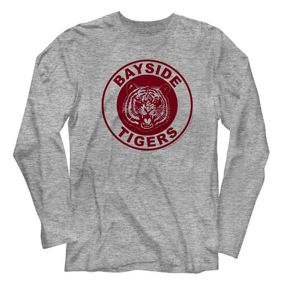 Saved By The Bell Gbayside Tigers Gray Heather Long Sleeve T-Shirt