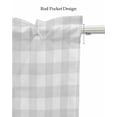 thumbnail image 5 of Easter White Bunny Linen Curtain Valance for Bedroom/Bathroom/Kitchen/Office/Living/Dining Room Windows,Gray Plaid Green Eucalyptus Leaves Rod Pocket Topper Drapes Decorative Cafe Drapery Panel 60x18, 5 of 6