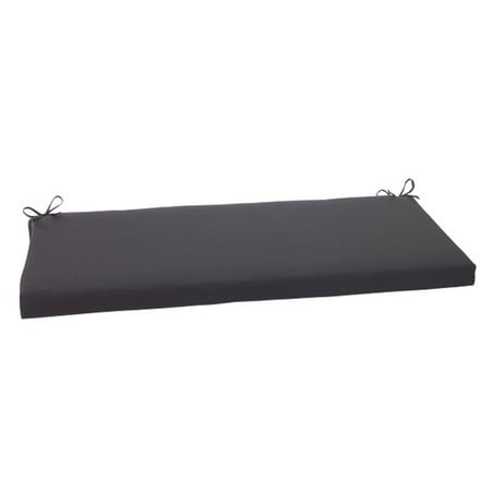 45" Solid Dark Gray Outdoor Patio Bench Cushion with Ties
