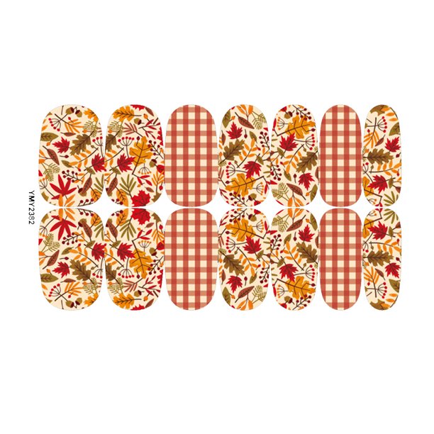 pegatinas adhesivas para uñas con diseño de hojas de arce de invierno, decoración de moda, suministros para arte de uñas, pegatinas para arte de uñas