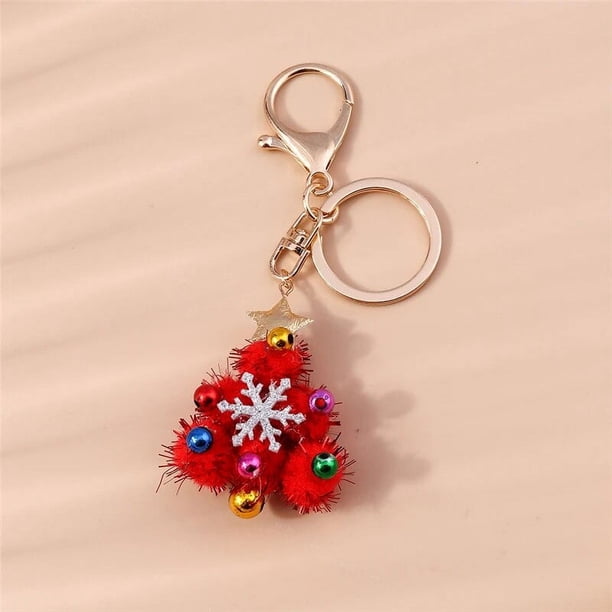 Lindo llavero de Navidad, colgante de esmalte, Papá Noel, muñeco de nieve, árbol de Navidad, fabricación de joyas DIY, hallazgos hechos a mano