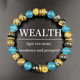 thumbnail image 2 of Ojo de Tigre y Apatito Azul Cristal Pulsera y Mujeres Riqueza Atraer Piedra Muñequera Boho Ajustable Joyería de cuentas Daily Wear, 2 of 6