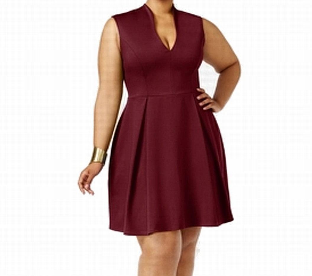 Soprano Dresses Soprano Wine Women's Plus Pleated ALine Dress