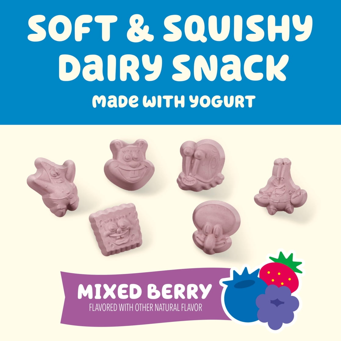 SpongeBob SquarePants Mixed Berry Yo-Bites Dairy Snacks, Made with Yogurt, 5.1 oz Pouch