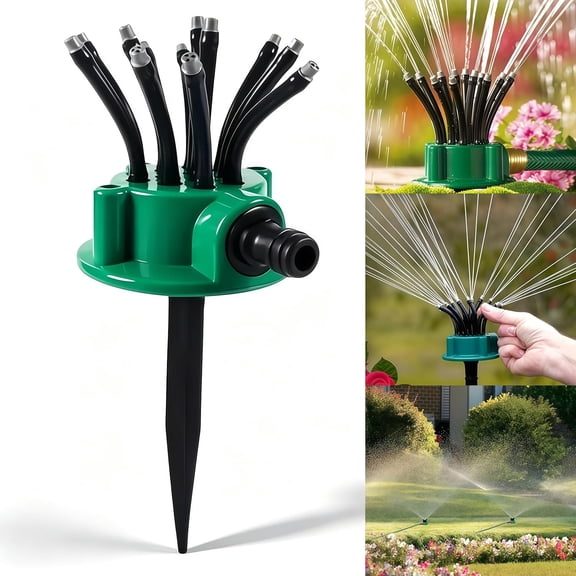 360 Degree Lawn Sprinkler, Adjustable Spray for Garden Yard