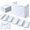 White-25 Pack, variant on Black 25 Pack Plastic Partition Panels for Student Desk Dividers and Testing Shields
