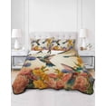 thumbnail image 3 of Vintage Hummingbirds King Size Down Alternative Comforter, Lightweight Comforter Quilt Bedding Set with Pillow Shams Spring Farmhouse Country Flowers All Seasons Bed Comforter Duvet Insert 96"x106", 3 of 7