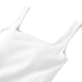 thumbnail image 7 of Women Sleeveless Camisole Featuring Detachable Adjustable Thin Straps Light Fabric Daily Shirts for Activities Low Impact Fitness Padded Tank (White,S), 7 of 7