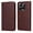 Brown, variant on Wallet Phone Case for Honor X5C Plus with Card Holder and Stand Function Blue