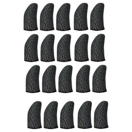 Clispeed 20 Pcs Black Mobile Game Finger Sleeve Anti Slip and Thin Design