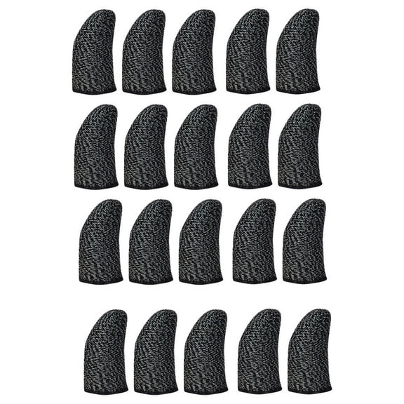 Clispeed 20 Pcs Black Mobile Game Finger Sleeve Anti Slip and Thin Design