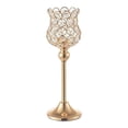 thumbnail image 2 of Candelabros de boda de cristal, decoración moderna, candelabro chapado en hierro dorado Los 28cm, 2 of 9