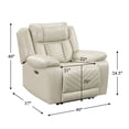 thumbnail image 3 of OakvillePark Orinthal Faux Leather Power Reclining Chair with LED and Charging Ports, Beige, 3 of 17