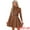 Dark Brown, variant on DARING DIVA Faux Suede Stand Collar Zip Up Belted Dress XS Black