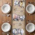 thumbnail image 6 of Vintage Gnomes Table Runner - 72 Inch Long, Kitchen Dining Table Runner Dresser Scarves, Black White Checkered Retro Art Farmhouse Decor for Coffee Tables Wedding Party Banquet, 6 of 8