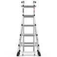 thumbnail image 3 of Olurrisa Aluminum Ladder, 22 FT Foldable Twin Front Ladder, Collapsible A Frame 5-Step Ladder, Compact Step Stool with Wide Anti-Slip Pedal, Aluminum Portable Lightweight Ladder, 3 of 4