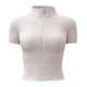 thumbnail image 5 of Chaqueta deportiva ajustada de manga corta con cuello alto y chaqueta de yoga de alta elasticidad para mujer - Material suave y duradero, diseño sólido y moderno, 5 of 5