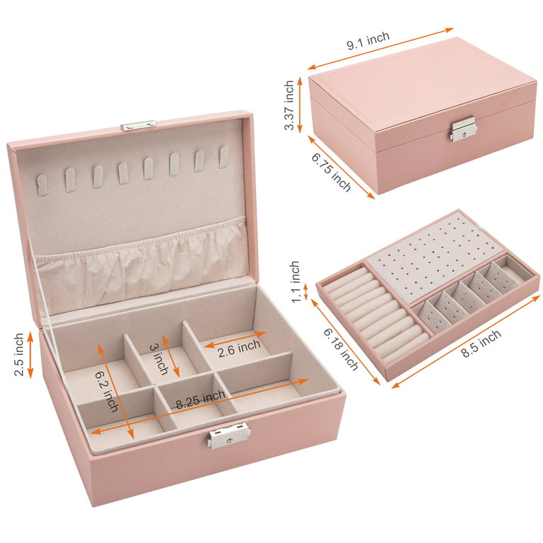 Koite Jewelry Organizer Elegant and Refined Travel Jewelry Case for Rings, Necklaces, Earrings Simple Jewelry Organizer Box for Women Black, Women's