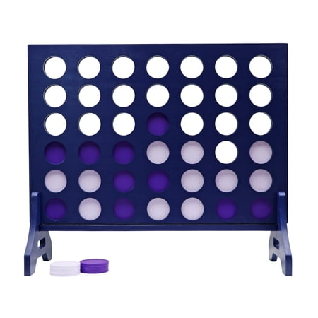 Tailgating Pros Premium Giant Four in a Row with Carrying Case - Jumbo Oversized Outdoor Yard Game - Connect Multiple Pucks in a Row to Win - Many Puck Colors Available!