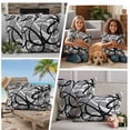 thumbnail image 5 of Grey Geometric Outdoor Waterproof Pillow Covers, Retro Black White Abstract Striped Lines Decorative Square Throw Pillowcase Sofa Cushion Sham for Patio/Couch/Chair, 20"x20" 2 Pack, 5 of 8