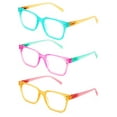 thumbnail image 2 of 3 Pairs Women Translucent Pastel 2-Tones Reading Glasses With Rhinestones - Clear Lens Reader DR06 +1.75, 2 of 5