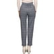 thumbnail image 3 of Pantalones de tartán a cuadros para mujer INSPIRE CHIC, elásticos, de cintura alta, rectos y largos, color gris azul, 3 of 5