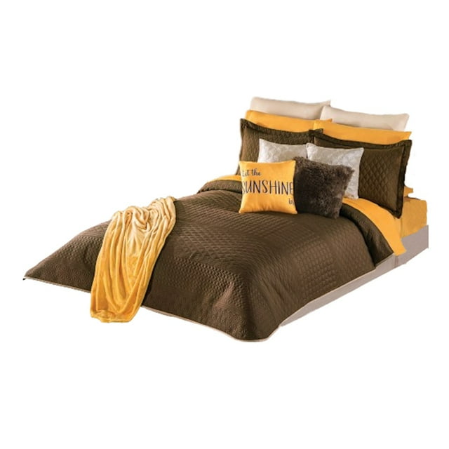 Edredón Acolchonado King Size Colchas Concord Neo Café 100% Poliester