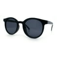thumbnail image 4 of Retro Hipster Fashion Horn Rim Round Circle Len Plastic Sunglasses Shiny Black - Black, 4 of 8