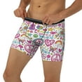thumbnail image 3 of Picia Peace Love and Dove Flower Power Pattern Men's Athletic Long Leg Briefs , Performance Stretch Underwear，Moisture-Wicking, 3 of 7