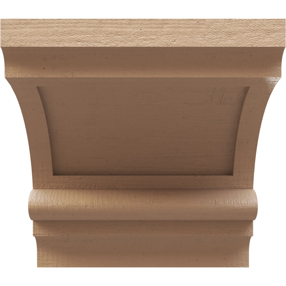 4"W x 4"D x 4"H Wide Diane Rough Cedar Woodgrain TimberThane Corbel, Primed Tan