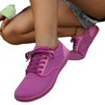 thumbnail image 4 of EKVAHL Women's Orthopedic Barefoot Sneakers, Breathable Mesh Lace Up Trainers, Arch Support Zero Drop Wide Width Hiking Daily Walking Tennis Shoes Purple, 4 of 5