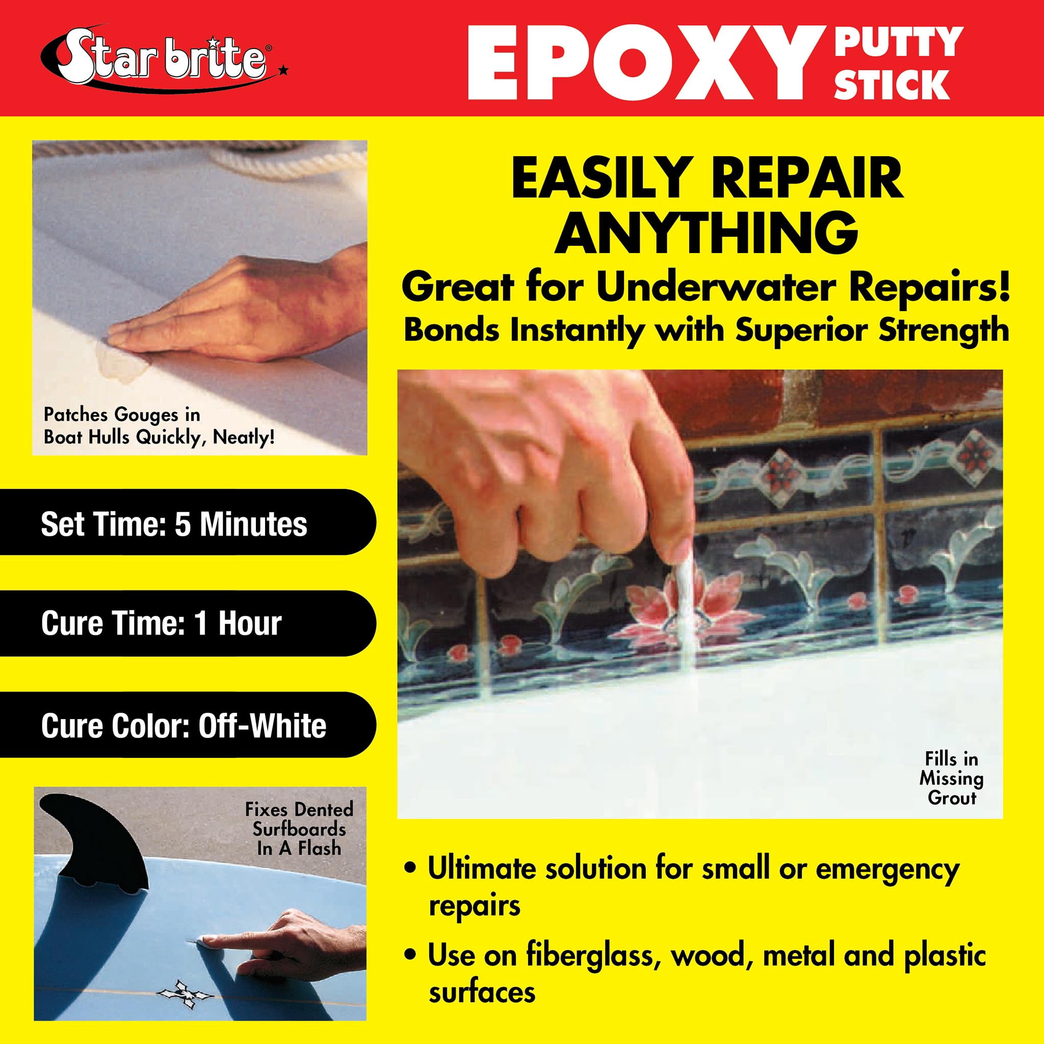 Star Brite 87104 Epoxy Repair Stick 4oz Putty Stick