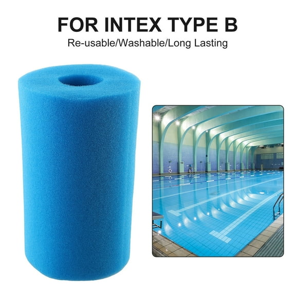 Pool Filter Type B Reusable Washable Pool Sponge Filter, Reusable Swimming Cartridge Foam Filter for Compatible with in-tex Type B