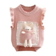 thumbnail image 2 of piuwrlz Children Girls Boys Sleeveles Tank Tops for Toddler Refreshing Vest Fashionable Round Neck Knitted Pullover Pink Size 3 Years, 2 of 9