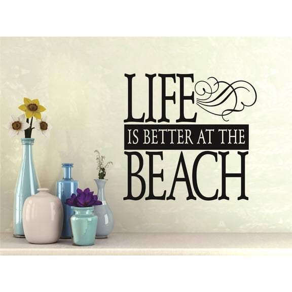 Wall Design Pieces Life Is Better At The Beach Relaxing Quote 12x12"